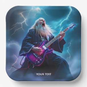 Fantasy Niedlich Wizard Gitarre spielen Pappteller