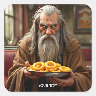 Fantasy Niedlich Wizard Zion Rings Quadratischer Aufkleber