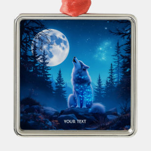 Fantasy Niedlich Wolf Doppelausstellung Ornament Aus Metall