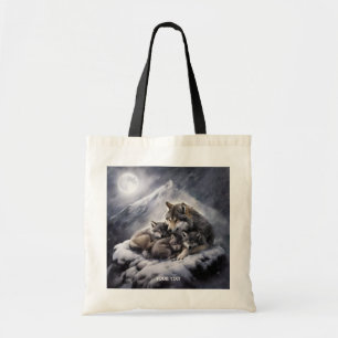 Fantasy Niedlich Wolf Family Winter Tragetasche