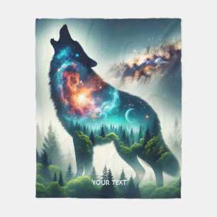 Fantasy Niedlich Wolf Forest Space Fleecedecke
