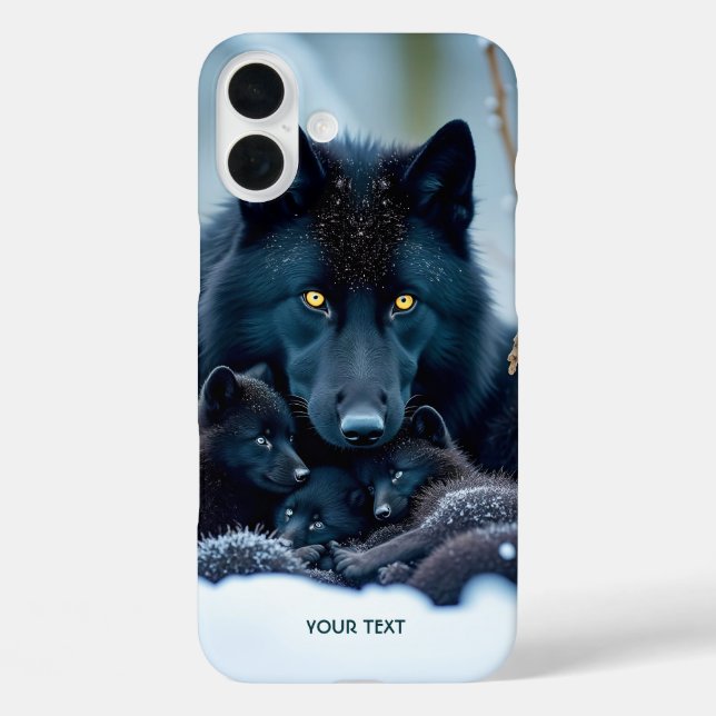 Fantasy Niedlich Wolf Two Pups Case-Mate iPhone Hülle (Rückseite)