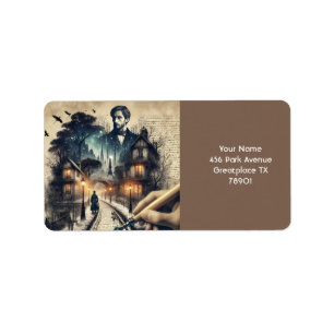 Fantasy Niedlich Writer Paris Streets Adressaufkleber