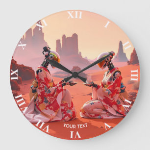 Fantasy Niedlich Wüste Mars Tee Große Wanduhr