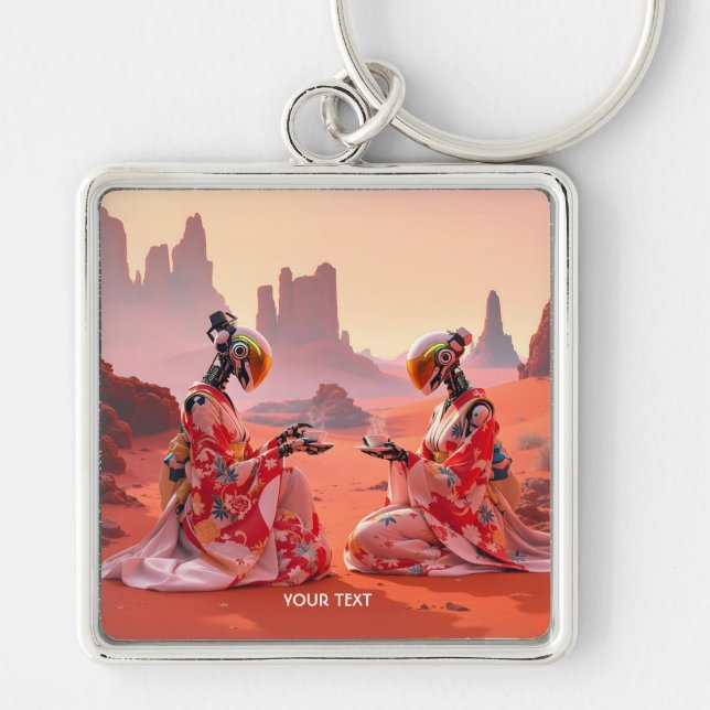 Fantasy Niedlich Wüste Mars Tee Schlüsselanhänger (Vorne)