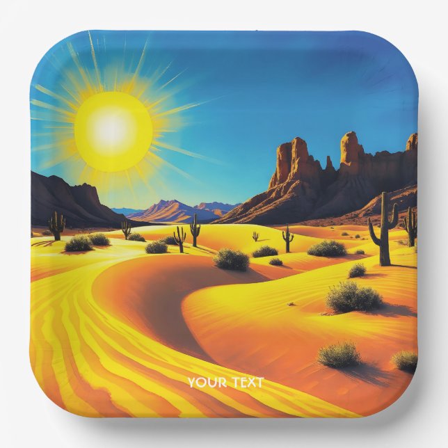 Fantasy Niedlich Wüste Sands Rocks Pappteller (Vorderseite)
