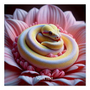 Fantasy Niedlich Yellow Snake Blume Poster
