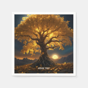 Fantasy Niedlich Yellow Tree Moon Serviette