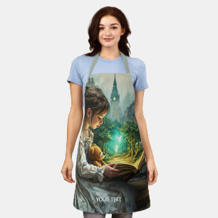 Fantasy Niedlich Young Girl Reading Schürze
