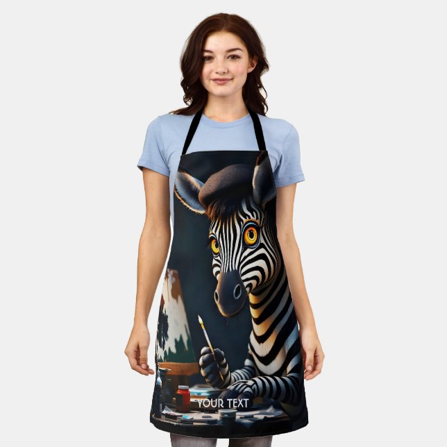 Fantasy Niedlich Zebra Face Painting Schürze (Getragen)