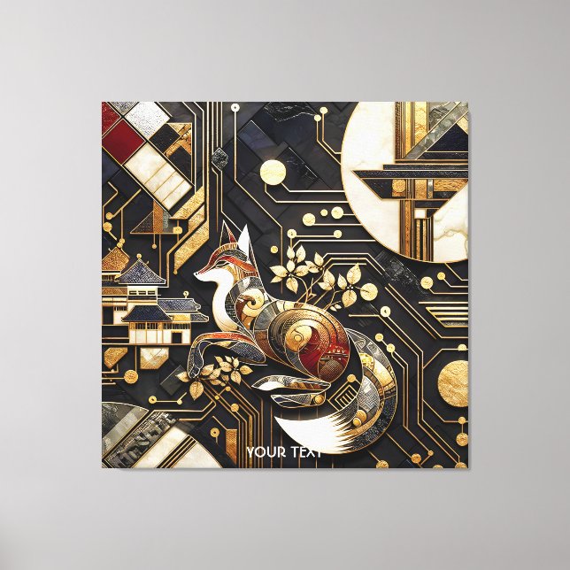 Fantasy Niedliche Abstrakt Fox Art Leinwanddruck (Vorderseite)