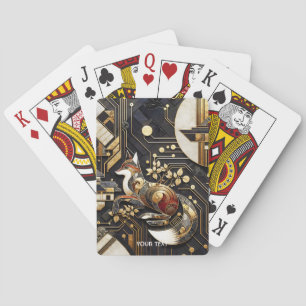 Fantasy Niedliche Abstrakt Fox Art Spielkarten