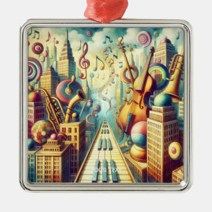 Fantasy Niedliche Abstrakte Musikstadt Ornament Aus Metall