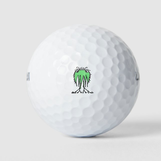 Fantasy-niedliche Alien zeichne Golfball (Vorderseite)