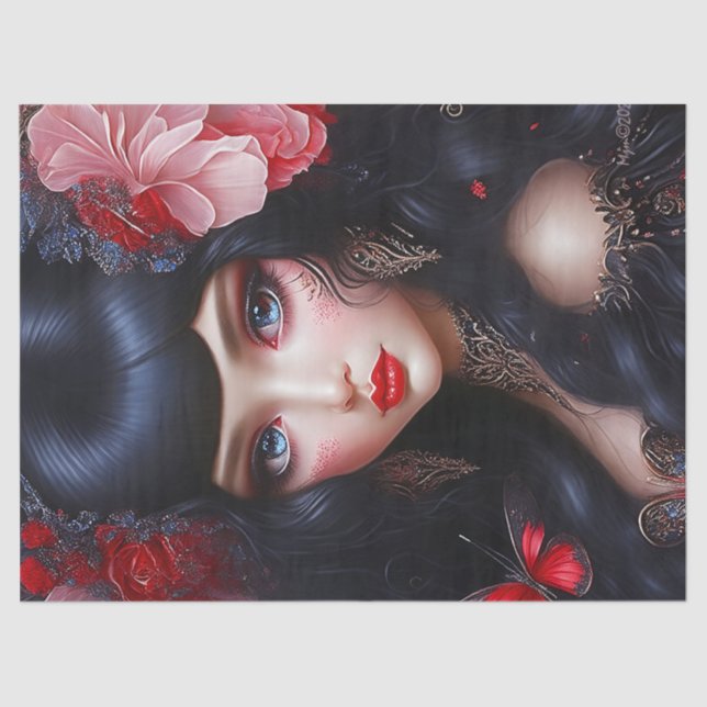 Fantasy Niedliche Blume Fairy Princess Decoupage Seidenpapier (Vorderseite)