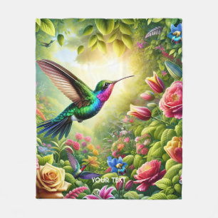 Fantasy Niedliche Blume Rainbow Hummingbird Fleecedecke