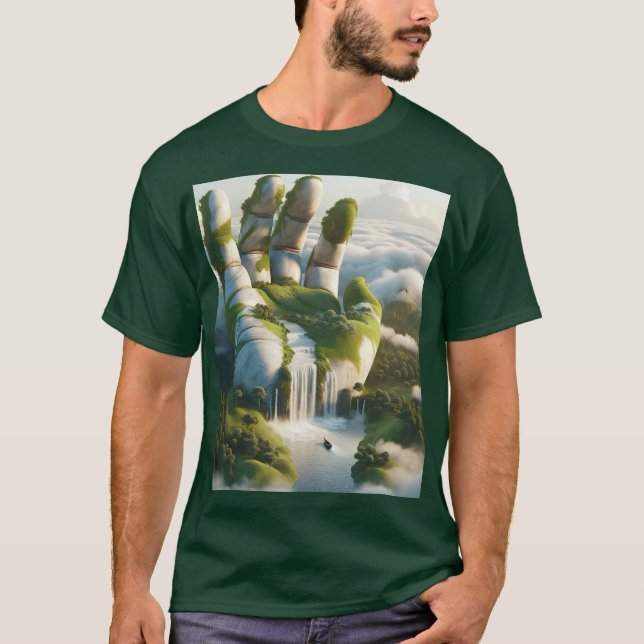 Fantasy Niedliche Handwaldwolken T-Shirt (Vorderseite)