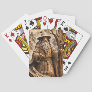 Fantasy Niedliche Holzschnitzmaschine Spielkarten