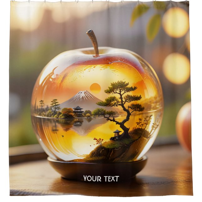 Fantasy Niedliche japanische Apple View Duschvorhang (Vorderseite)