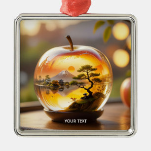 Fantasy Niedliche japanische Apple View Ornament Aus Metall