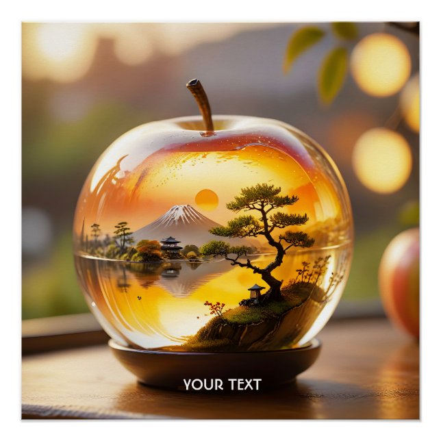 Fantasy Niedliche japanische Apple View Poster (Vorderseite)