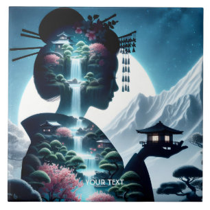 Fantasy Niedliche japanische Girl Landschaft Fliese