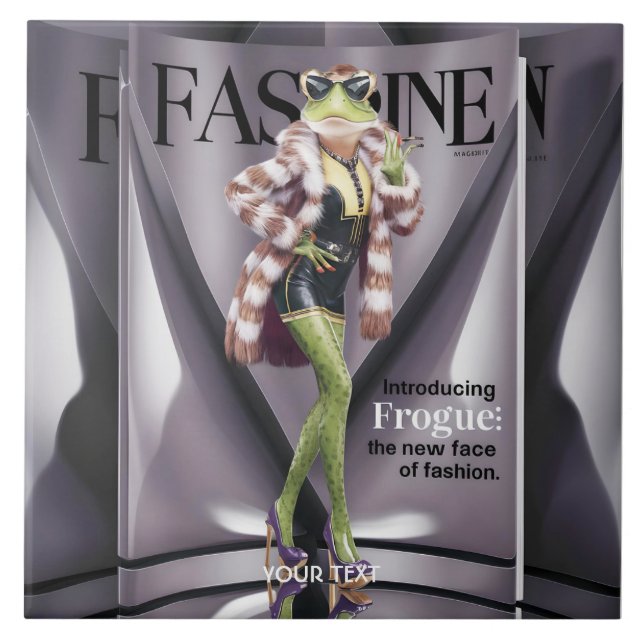 Fantasy Niedliche Lady Frog Magazine Fliese (Vorderseite)