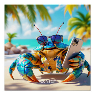 Fantasy Niedliche Muschel Crab Beach Poster
