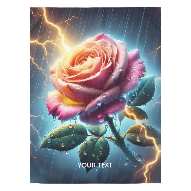 Fantasy Niedliche Rose Rain Lighting Tischdecke (Vorderseite)