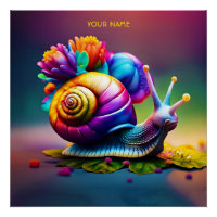 Fantasy Niedliche Schnecke mit Blume