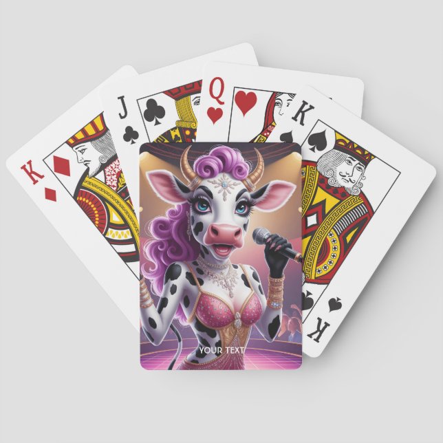 Fantasy Niedliche schöne Kuh Popstar Spielkarten (Rückseite)