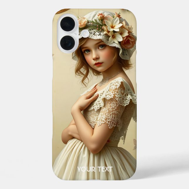 Fantasy Niedliche Viktorianische Girl-Blume Case-Mate iPhone Hülle (Rückseite)