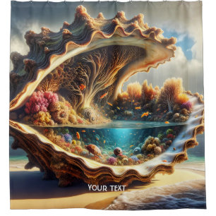 Fantasy Niedlicher Riesensee Muschel Duschvorhang