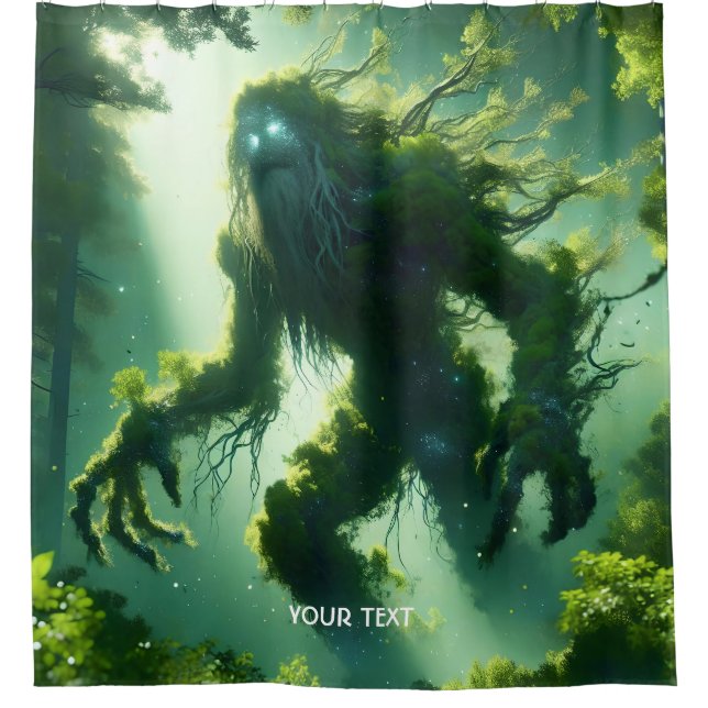 Fantasy Niedlicher Riesenwaldbaum Duschvorhang (Vorderseite)