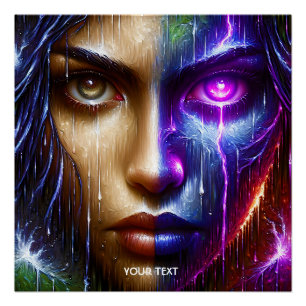 Fantasy Niedliches Lila Augenschauspiel Poster