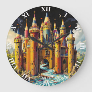 Fantasy Niedliches Schloss von Cappella Santa Mari Große Wanduhr