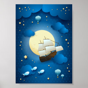 Fantasy Night mit Flying Vessel Poster