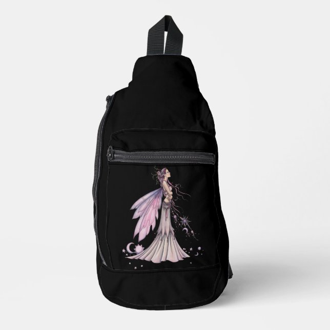 Fantasy Night Sky Fairy Moon and Stars Crossbody Bag (Vorderseite)