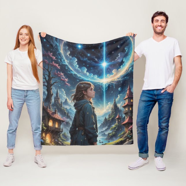 Fantasy Night Sky Szene Fleecedecke (Beispiel)