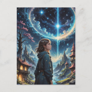 Fantasy Night Sky Szene Postkarte