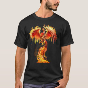 Fantasy Orange Feuer Phoenix steigt aus der Fee A T-Shirt