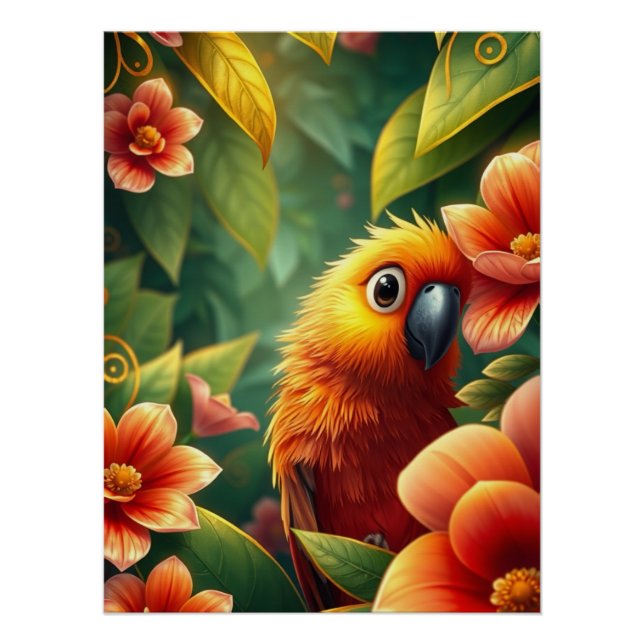 Fantasy Orange Parrot Poster (Vorderseite)