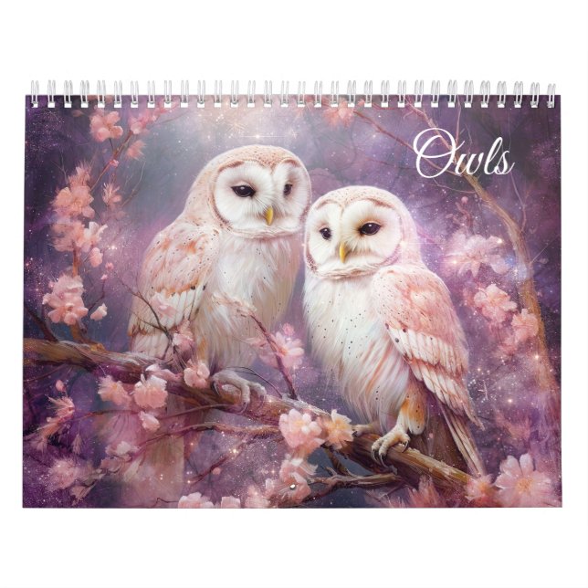 Fantasy Owls in Abstract Style Kalender (Titelbild)
