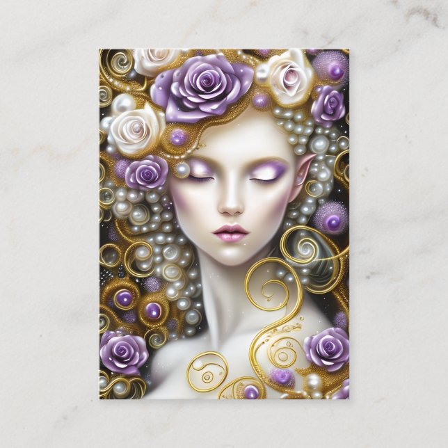 Fantasy Painting SciFi Exquisite Delicate Gold und Visitenkarte (Vorderseite)