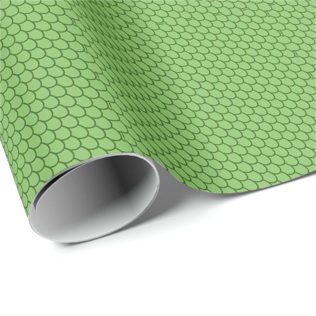 FANTASY PARTY, GREEN DRAGON SCALES PATTERN Novelty Geschenkpapier (Rolleneckpunkt)