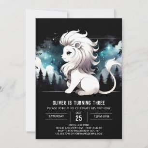 Fantasy Pastel Lion Birthday Einladung