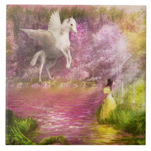 Fantasy - Pegasus - Der verzauberte Garten Fliese