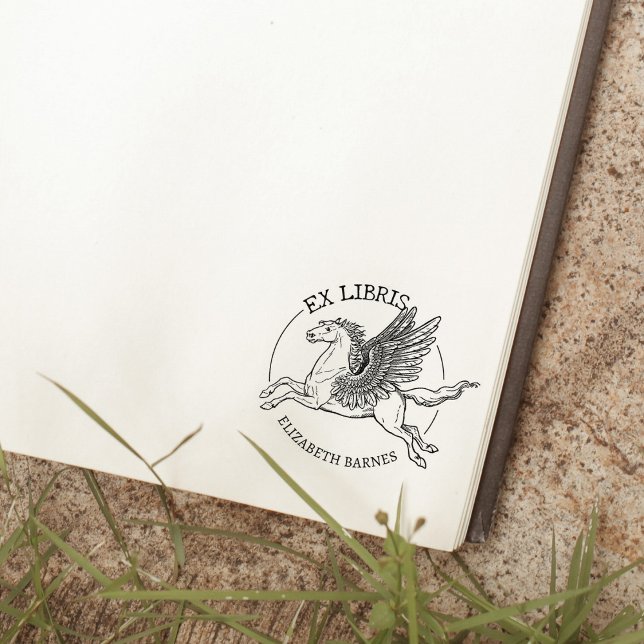Fantasy Pegasus Horse Ex Libris Buch Gummistempel (Von Creator hochgeladen)