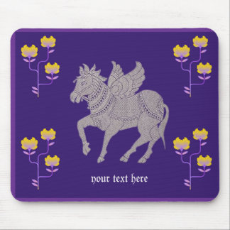 Fantasy-Pferd und Blume-Mousepad Mousepad