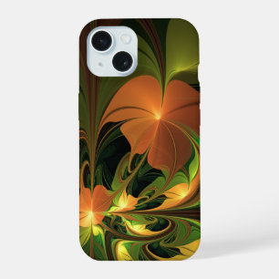 Fantasy-Pflanze Abstrakt Grün Rost Braun Fraktal iPhone 15 Hülle